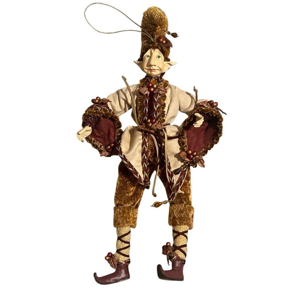 Katherine’s Collection Harvest Elf Ornament Posable Fairy Autumn Fall Decor
